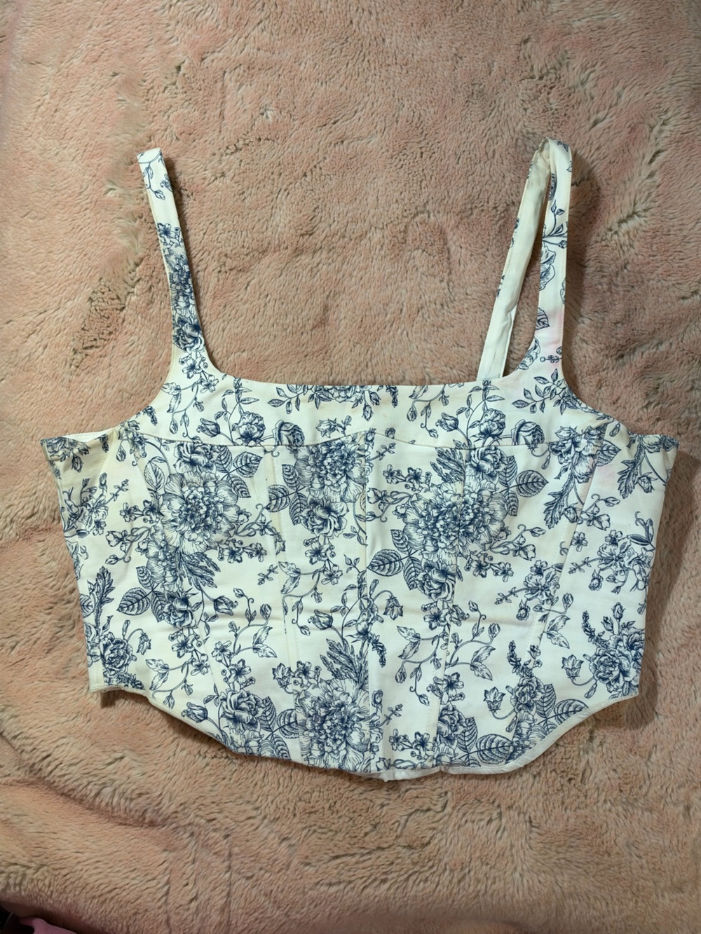 Christian Lacroix White Floral Print Crop Top